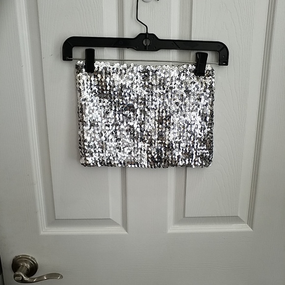 NWT VS Pink Sequin Bling Tube Top M - Picture 4 of 4